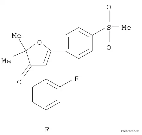 Molecular Structure of 301691-79-2 (4-(2,4-difluorophenyl)-2,2-dimethyl-5-(4-(methylsulfonyl)phenyl)furan-3(2H)-one)